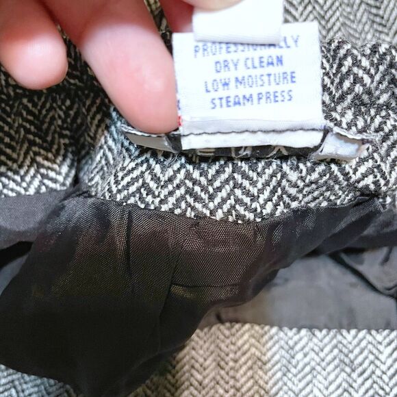 Jenvie Vintage Pants Size 14 Herringbone Straight Leg Career Trouser Academia - Picture 4 of 5